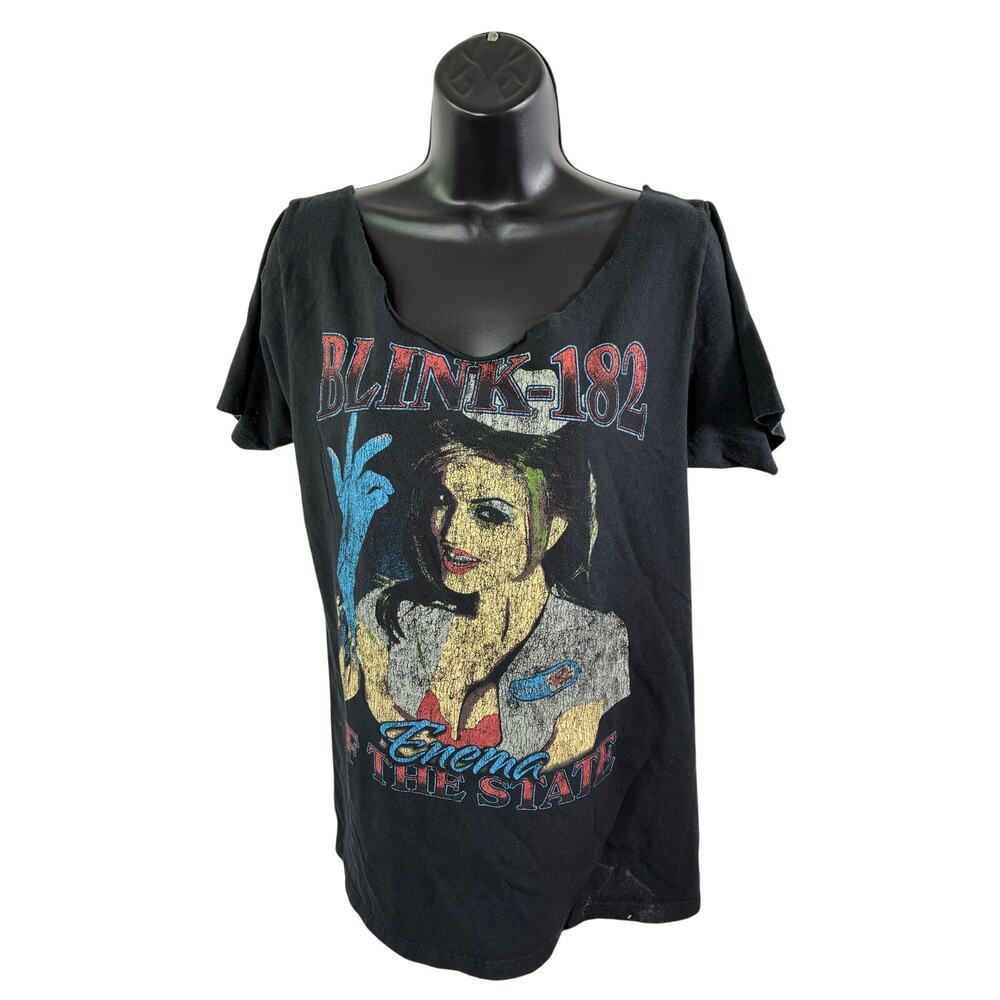 Blink 182 Enema of the State Nurse T Shirt Black Raw Neck